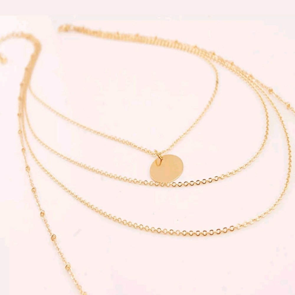 Gorgeous Gold or Silver Layered Coin Bar Necklace - Picture 2 of 3